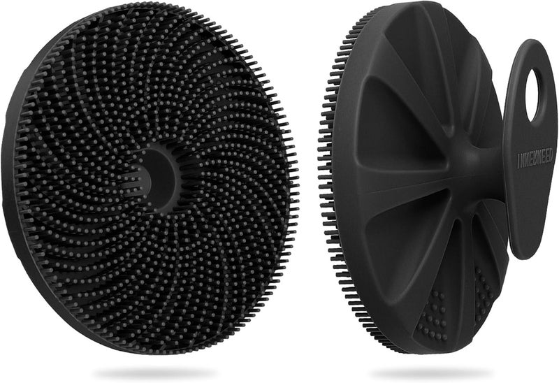 INNERNEED FoodGrade Silicone Body Scrubber Exfoliating Massaging Shower Brush More Hygienic Bathing Tool for All Skin Types Lathers Well Longer Service Life Black