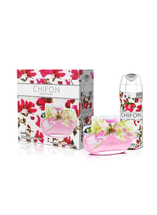 emper Chifon Gift Set 2 in 1 Edp 100ml + 200ml Deodorant - Image 1