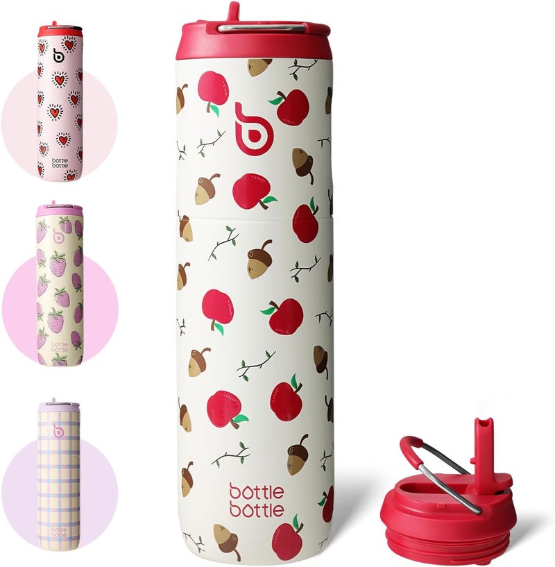 BOTTLE BOTTLE 24oz Insulated Water Bottle with Straw Lid and Handle - Berry - Image 1
