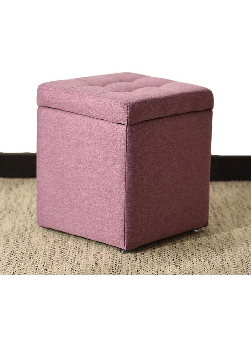 LINGWEI - Ottoman Storage Cube Footrest Stool Padded Seat Foot Rest Step Bench Footstool Shoe Change Bench Toy Chest Box Storage Chest Relaxing Seat - Image 1
