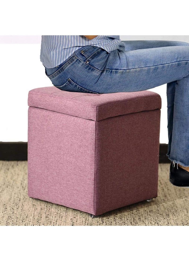 LINGWEI - Ottoman Storage Cube Footrest Stool Padded Seat Foot Rest Step Bench Footstool Shoe Change Bench Toy Chest Box Storage Chest Relaxing Seat - Image 1