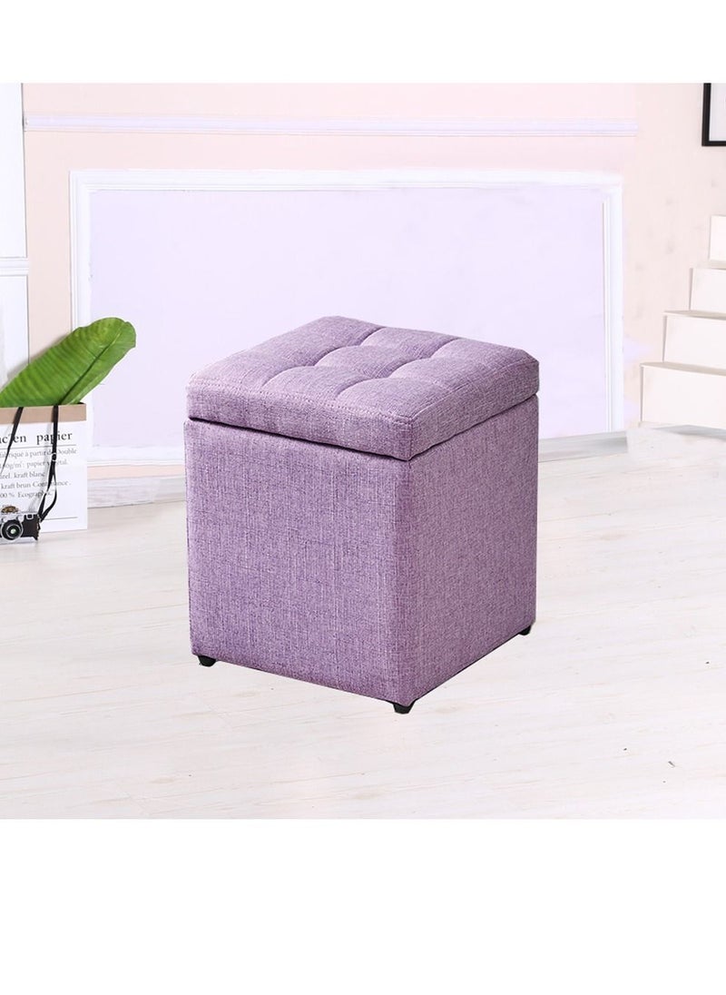 LINGWEI - Ottoman Storage Cube Footrest Stool Padded Seat Foot Rest Step Bench Footstool Shoe Change Bench Toy Chest Box Storage Chest Relaxing Seat - Image 1