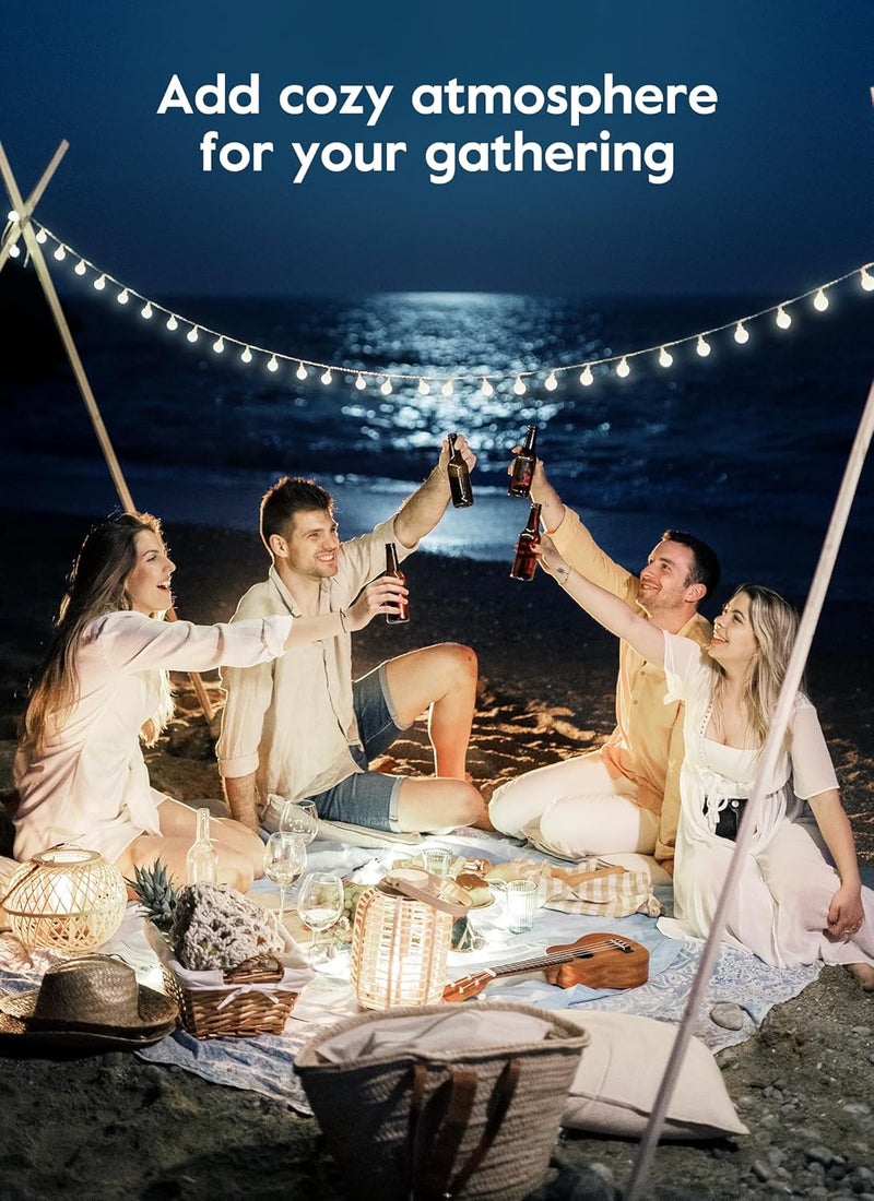 Brightown أضواء شمسية برايتاون خارجية مقاومة للماء 196 قدم 60 لمبة كروية أضواء شمسية متسلسلة للخارج 8 أوضاع أضواء شمسية خارجية للفناء والشرفة والأشجار والحفلات بيضاء نقية - Image 4