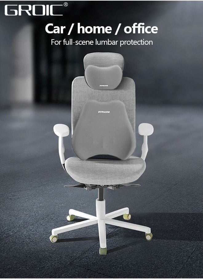 GROIC Lumbar Support Pillow for Car,Car Back Support,Memory Foam Low Back Cushion for Back Pain Relief,Automotive Interior  - Image 5