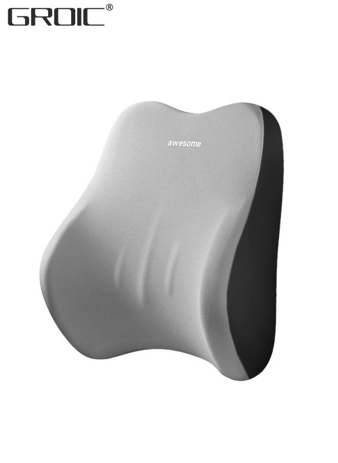 GROIC Lumbar Support Pillow for Car,Car Back Support,Memory Foam Low Back Cushion for Back Pain Relief,Automotive Interior  - Image 1