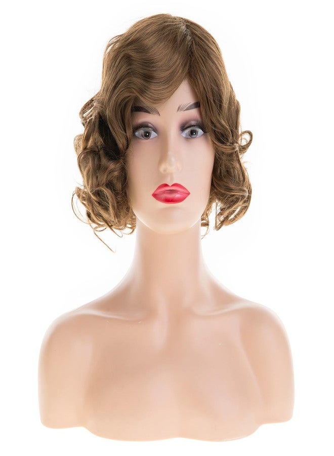 Dsimeig Short Curly Wavy Brown Wigs for Women Synthetic Natural Hair Wig Halloween Costume Cosplay - Image 2