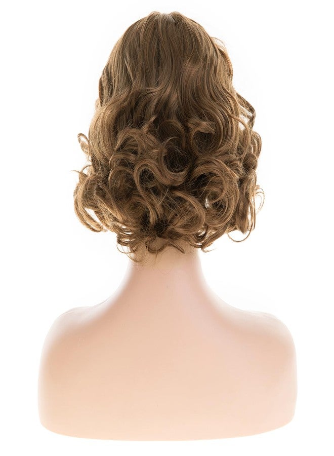 Dsimeig Short Curly Wavy Brown Wigs for Women Synthetic Natural Hair Wig Halloween Costume Cosplay - Image 5