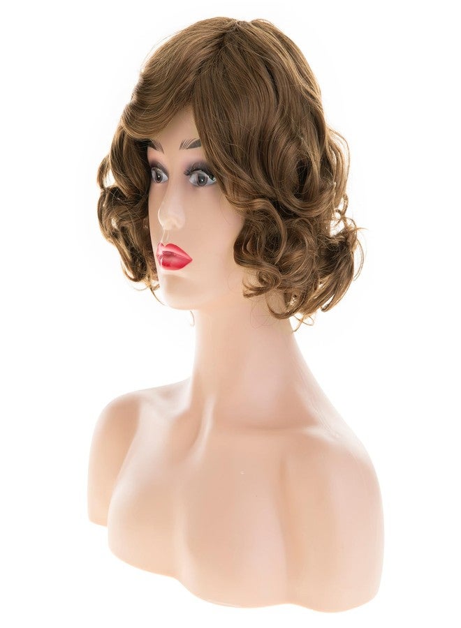 Dsimeig Short Curly Wavy Brown Wigs for Women Synthetic Natural Hair Wig Halloween Costume Cosplay - Image 3