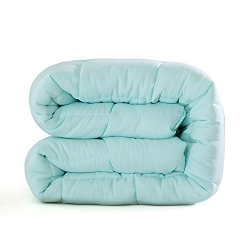 EVOLIVE All Season Pre Washed Soft Microfiber White Goose Down Alternative Comforter with Box Stitching (Mint, Twin) - Image 2
