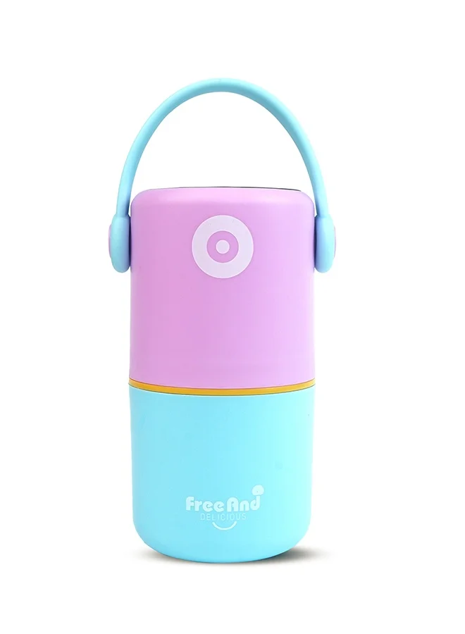 LITTLE SURPRISE BOX Little Surprise Box,Purple & Blue Handle Compact Stainless Steel Snack Tiffin Box For Kids And Adults,820Ml