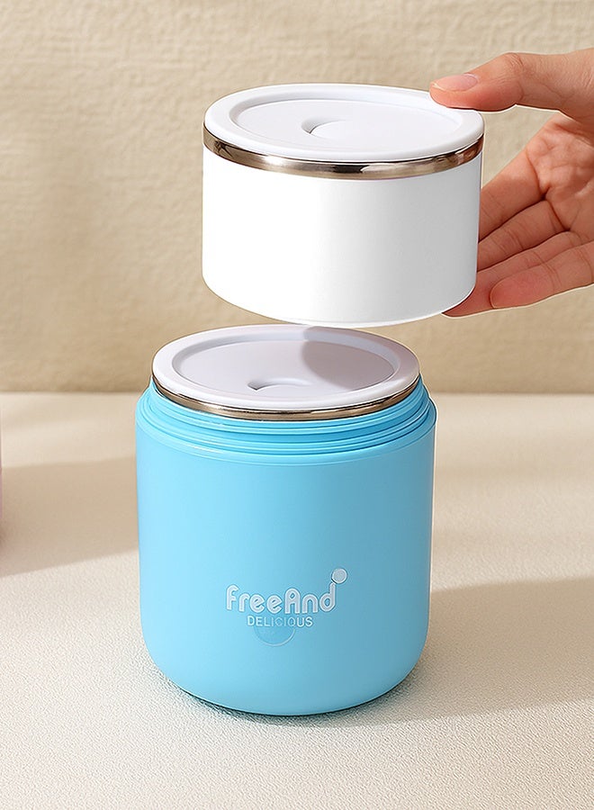 LITTLE SURPRISE BOX Little Surprise Box,Purple & Blue Handle Compact Stainless Steel Snack Tiffin Box For Kids And Adults,820Ml - Image 3