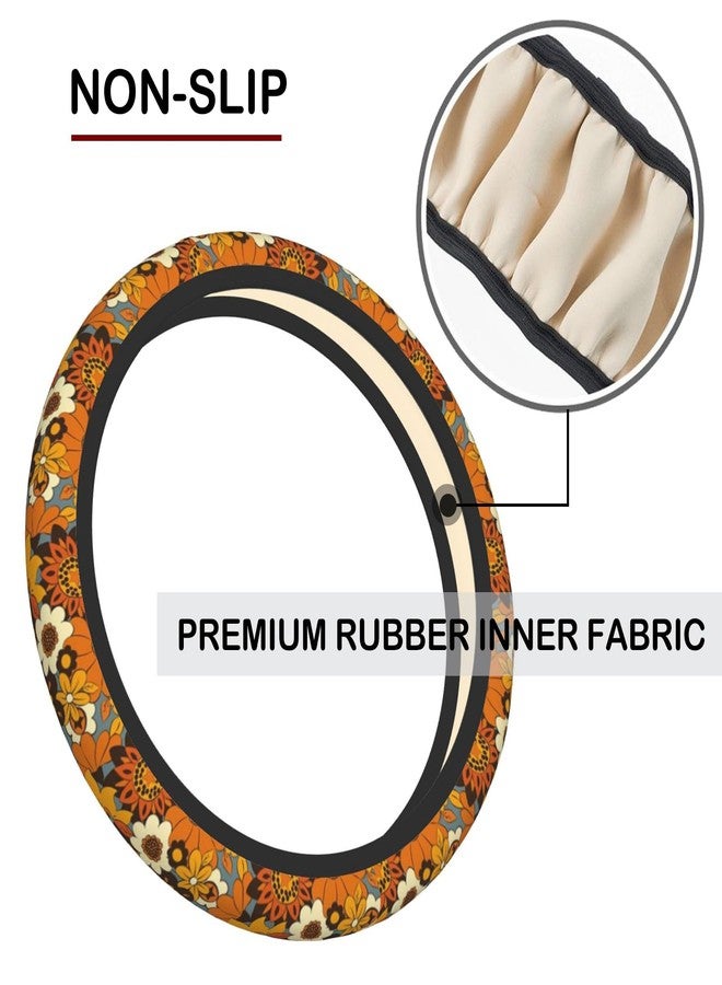 KARREAL Bohemian Flowers Elastic Steering Wheel Cover, Non-slip Breathable Neoprene Steering Wheel Covers, Women Car Accessories, Universal 15 Inch Fit Auto, Suvs, Truck - Image 5