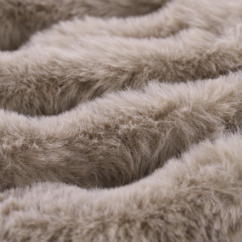 MADIZZ Pack of 2 Thick Plush Wool Throw Pillow Covers 12x20 Inch Taupe Soft Neutral Decorative Throw Pillows Accent Boho Cushion Covers for Couch Sofa Bedroom Pillow Shell - Image 4