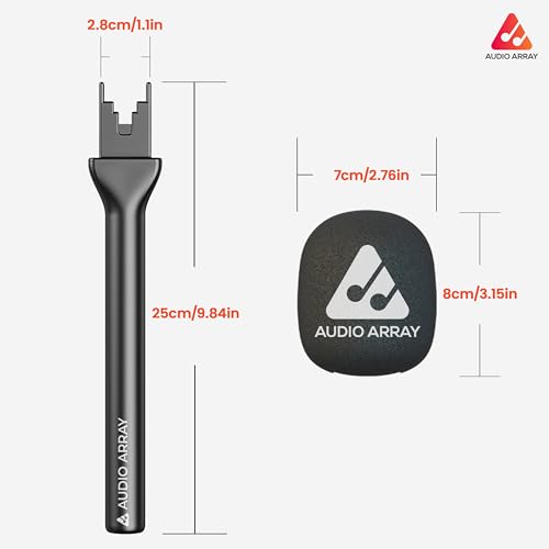 Audio Array AA-25 Metal Handheld Microphone Interview Adapter with Wind Shield for Wireless Lapel Microphones | Supports, Rode Go, DJI, Hollyland mics etc | Foam Cover with Built-in Cold Shoe Mount - Image 4