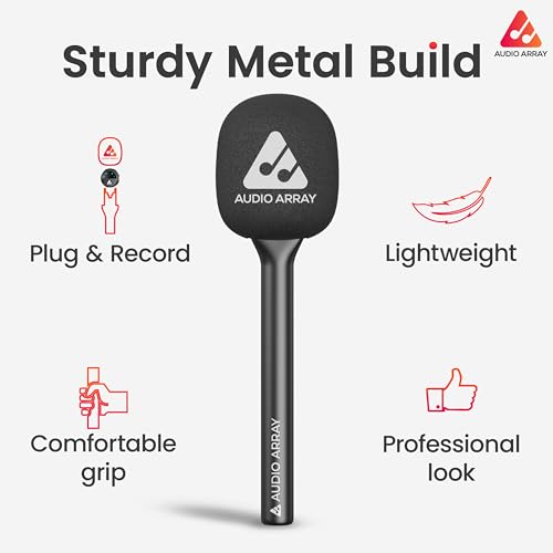 Audio Array AA-25 Metal Handheld Microphone Interview Adapter with Wind Shield for Wireless Lapel Microphones | Supports, Rode Go, DJI, Hollyland mics etc | Foam Cover with Built-in Cold Shoe Mount - Image 5