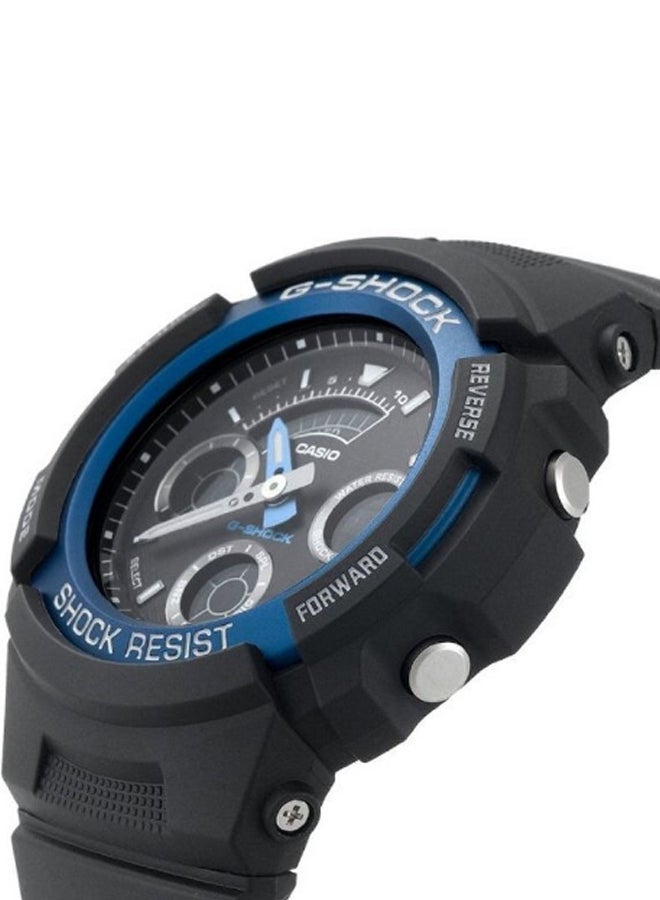 CASIO Men Resin Analog & Digital Wrist Watch AW-591-2AER - 46 mm - Black - Image 2