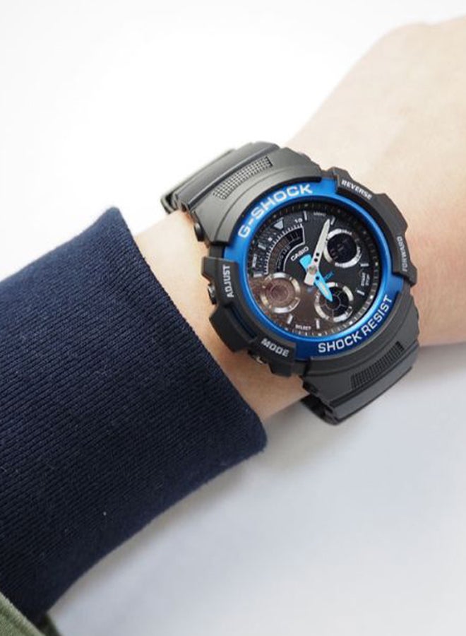 CASIO Men Resin Analog & Digital Wrist Watch AW-591-2AER - 46 mm - Black - Image 3