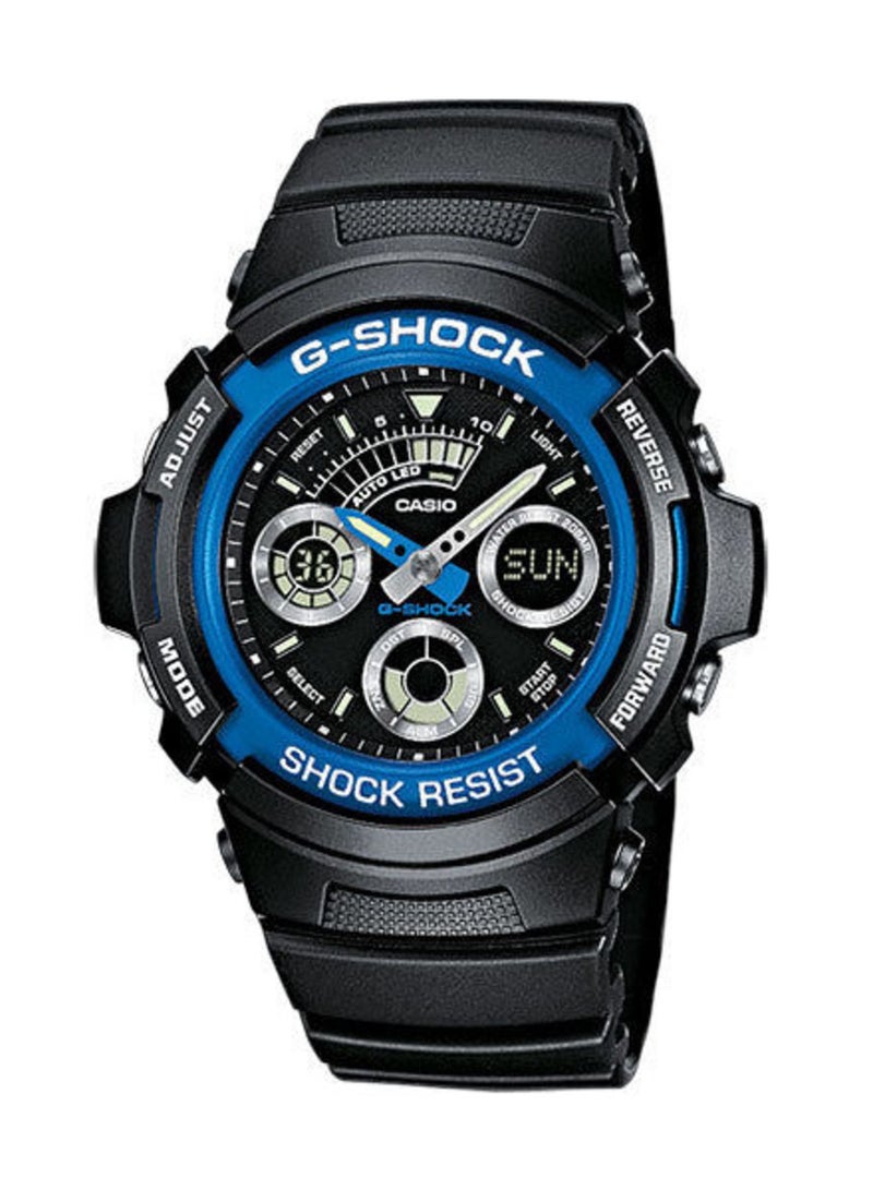 CASIO Men Resin Analog & Digital Wrist Watch AW-591-2AER - 46 mm - Black - Image 1