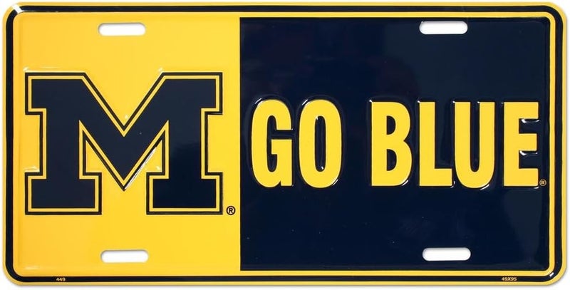 University of Michigan - Michigan Wolverines - M-GO Blue (U of MICH) Embossed Metal auto tag