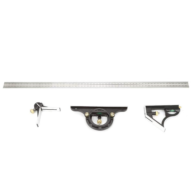 كلاراكو مربع مركب، مسطرة معدنية قابلة للتعديل بزاوية قائمة، أداة قياس هندسية - Image 1