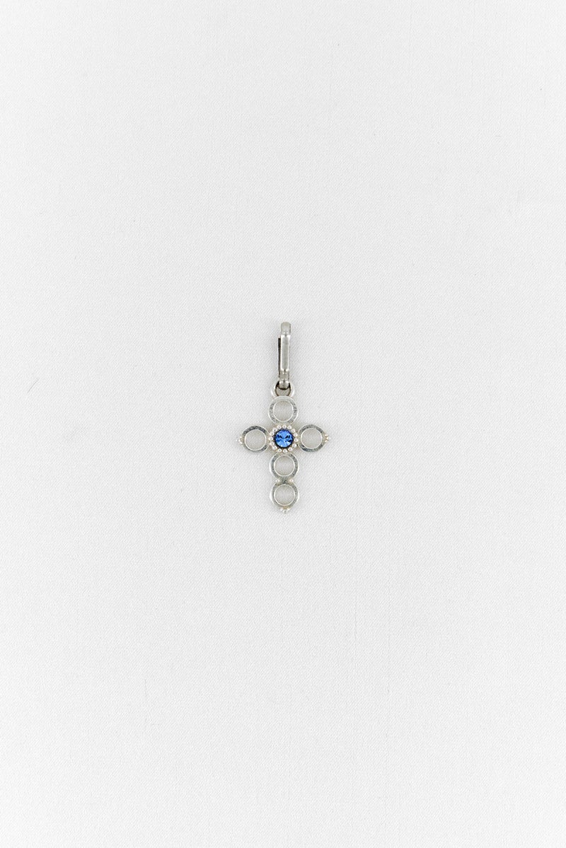 ALEX AND ANI Women Stainless Steel Crystal Infusion Cross Charm, Silver  - Image 2