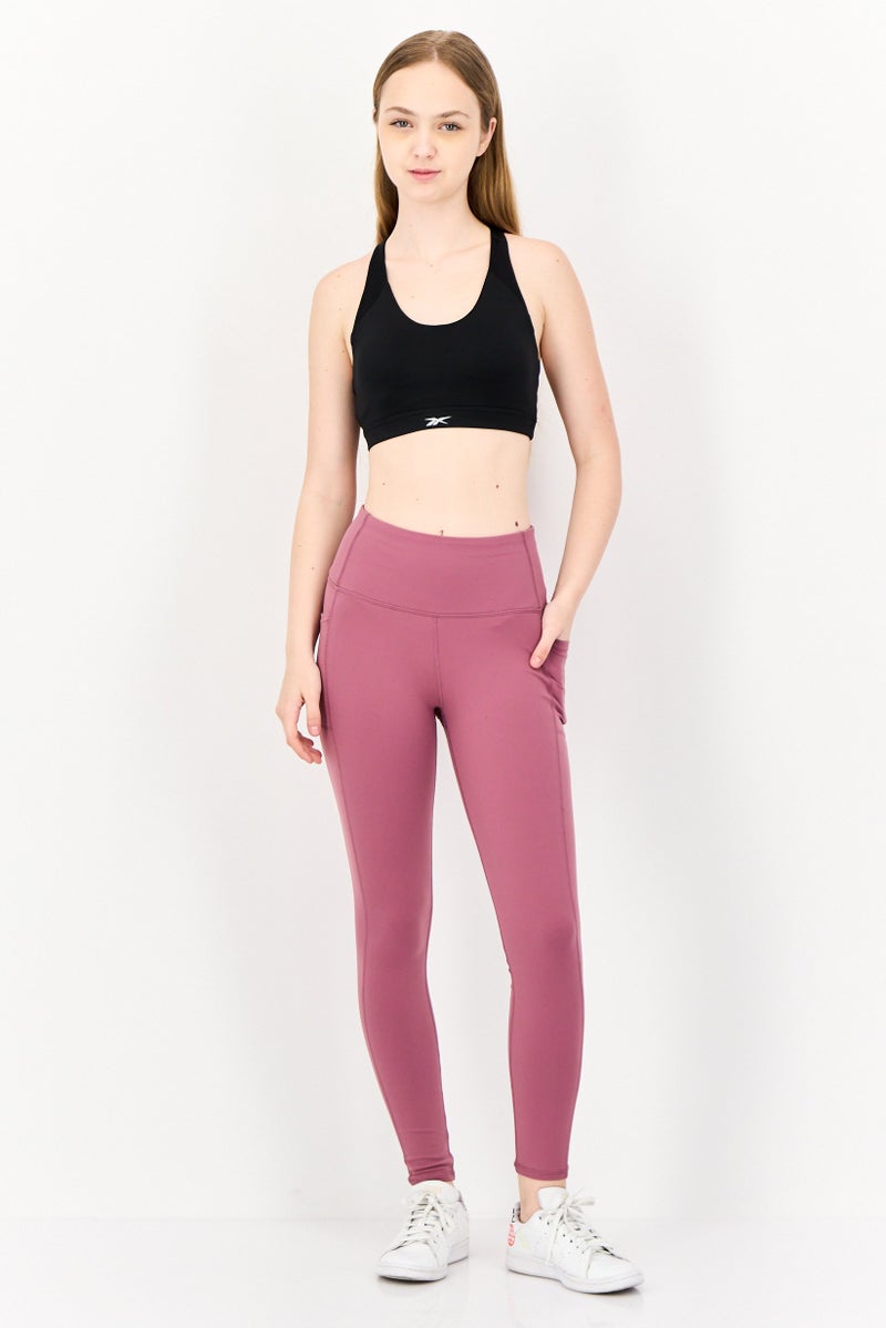 Reebok حمالة صدر رياضية مبطنة بشعار العلامة التجارية للنساء، سوداء - Image 2