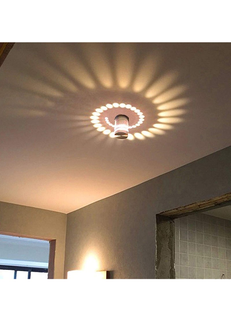 3 واط LED ضوء جداري داخلي من الألمنيوم بتصميم حديث لمصباح الجدار لغرفة الأطفال، غرفة المعيشة، الحمام، غرفة النوم، الممر، إضاءة جدارية باللون الأبيض الدافئ - Image 3