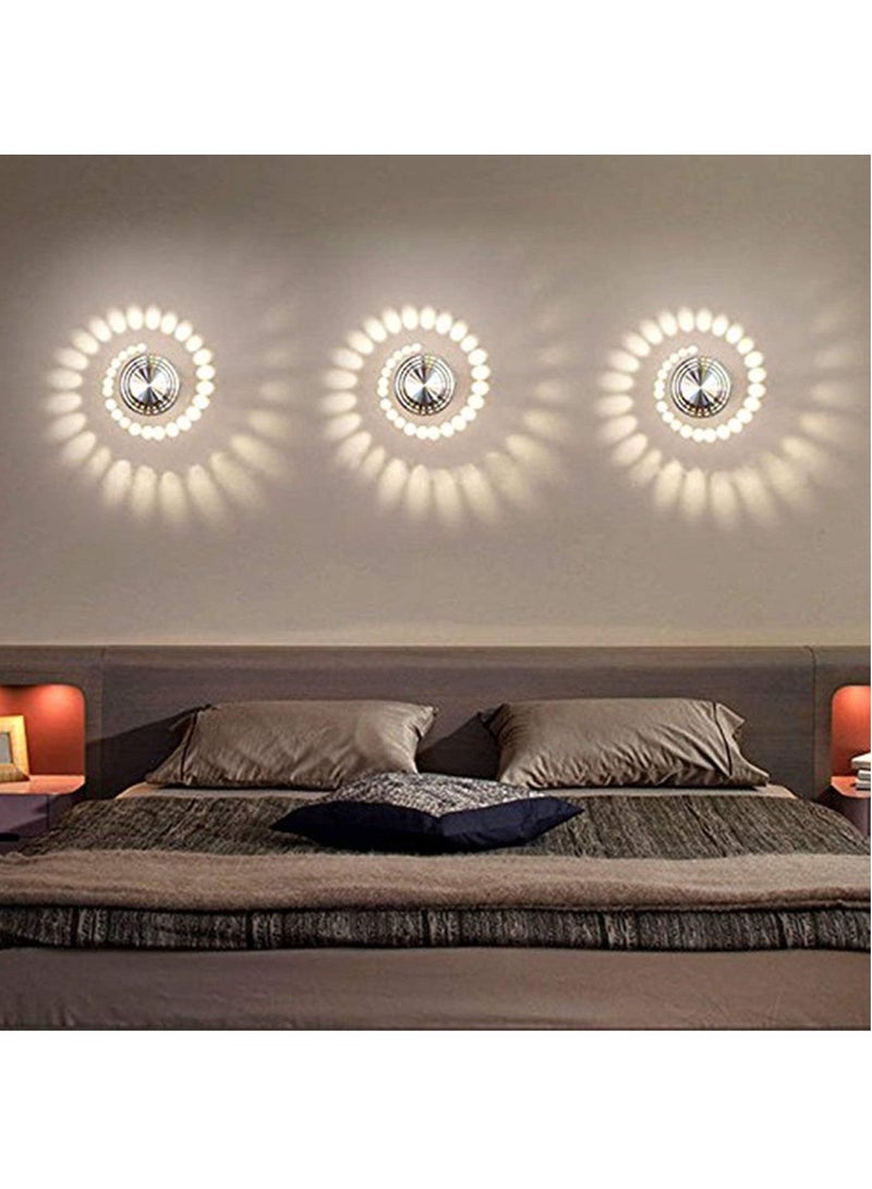 3 واط LED ضوء جداري داخلي من الألمنيوم بتصميم حديث لمصباح الجدار لغرفة الأطفال، غرفة المعيشة، الحمام، غرفة النوم، الممر، إضاءة جدارية باللون الأبيض الدافئ - Image 2