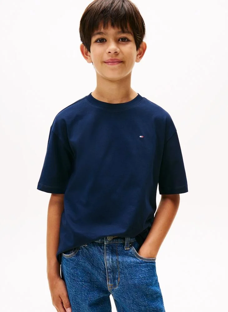 تومي هيلفيغر Kids Essential Crew Neck T-Shirt
