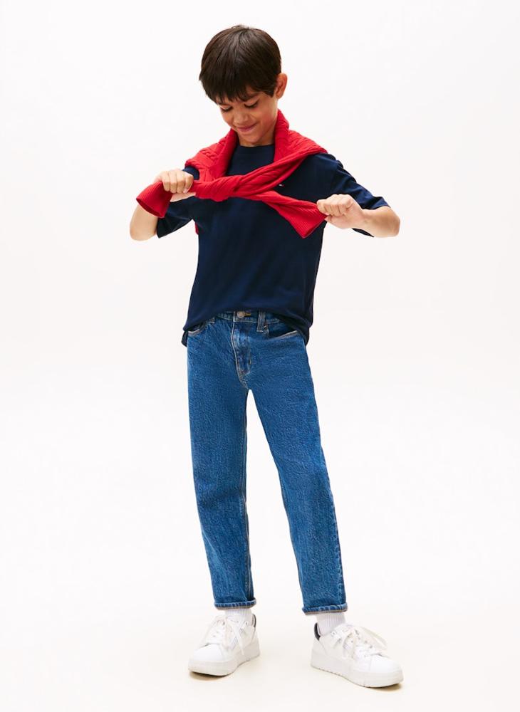 تومي هيلفيغر تيشيرت أساسي برقبة دائرية للأطفال - Image 4