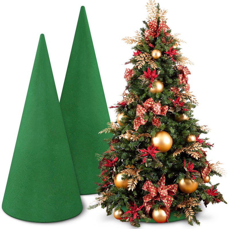 Max Shape Floral Foam Tree Cones for Christmas DIY Crafts Large Size 125 x 39 Inche GreenWet Floral Foam Flower Arrangement Kits for Xmas Party Decor WeddingBirthdayPartyTable Decor Green