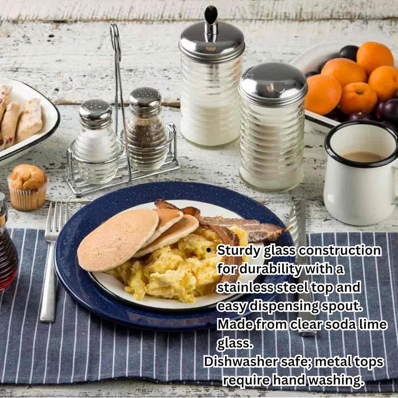 Tablecraft HBH860 Beehive Collection Sugar Pourer, 12 oz. Capacity, 6-5/8"H, Dishwasher Safe, Durable Stainless Steel Pour spout, Glass, Clear - Image 5