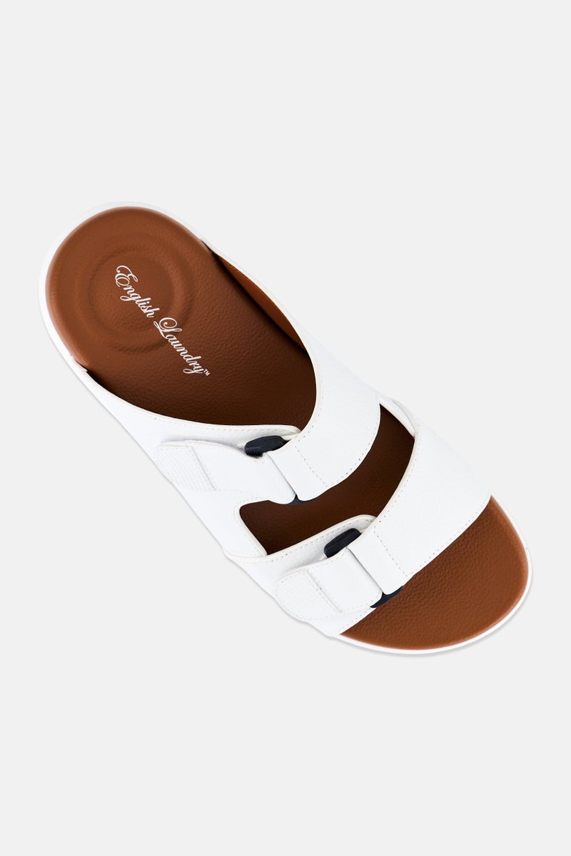 English Laundry Men Slip On Arabic Sandals, White - Image 4