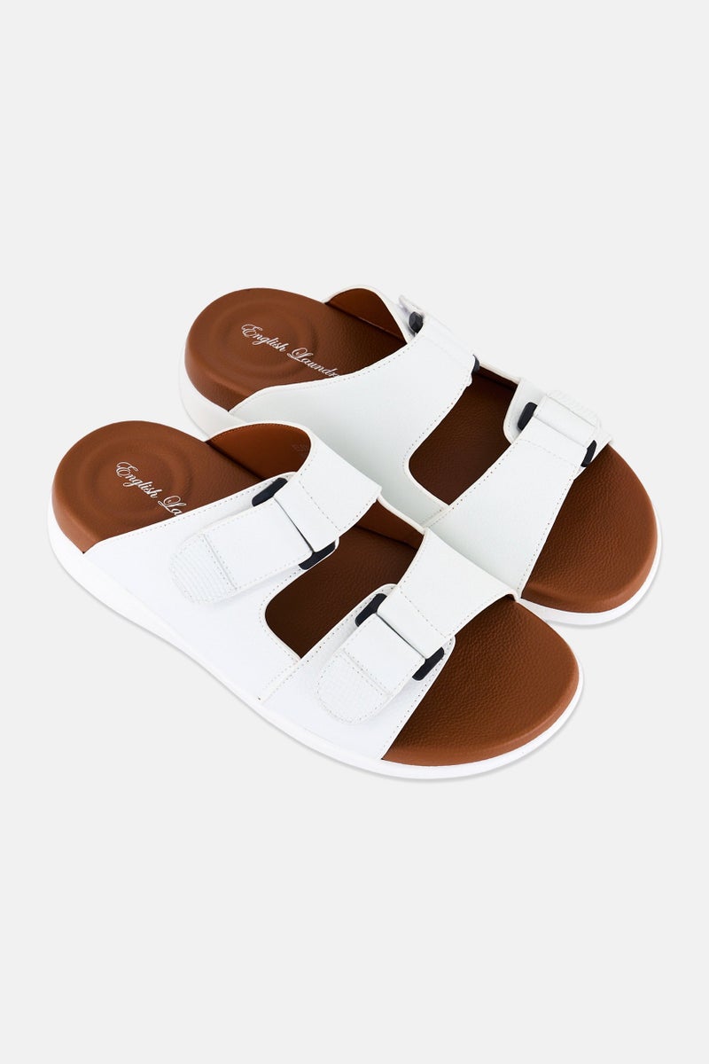 English Laundry Men Slip On Arabic Sandals, White - Image 2