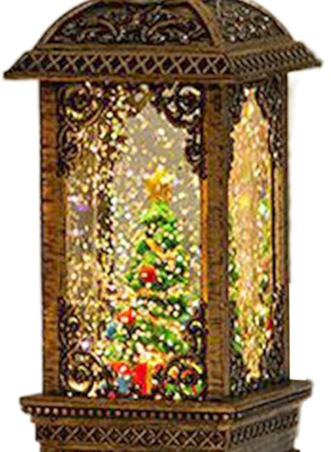 فانوس بريق شجرة الكريسماس زينة العطلات المضيئة مشهد سانتا كلاسيكي ثلجي - Image 2