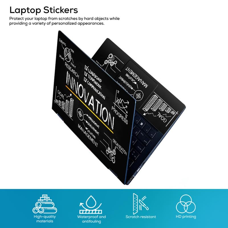 Galaxsia Innovation Top+Wrist Pad Vinyl Laptop Skin/Sticker/Cover for 14 Inches Laptops Laminated-Removable-HD Quality Compatible for Asus (13.8x9.6 Inches) - Image 2