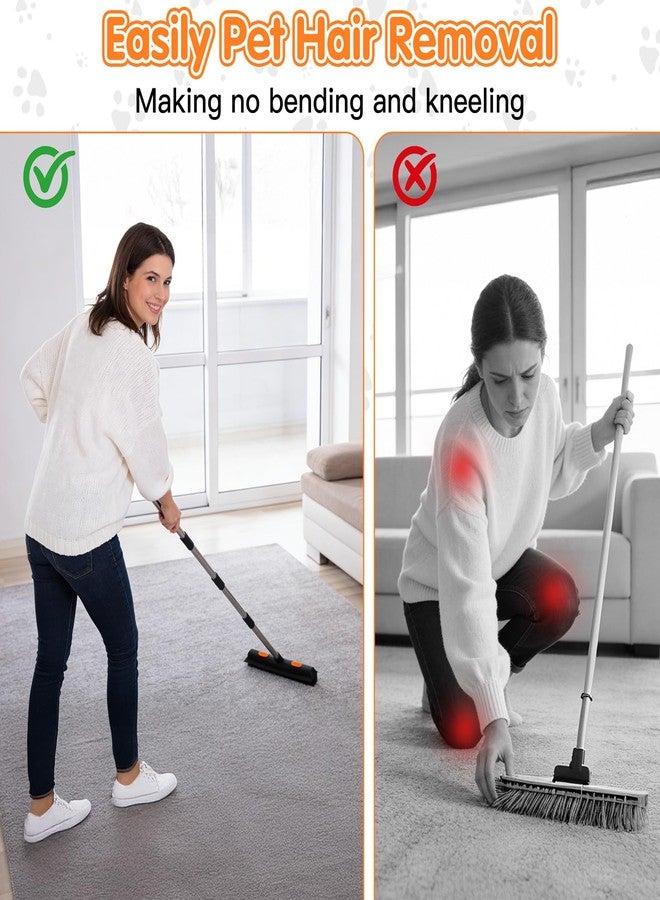 Fantspati Carpet Rake for Pet Hair Removal, 5 in 1 Reusable Pet Hair Removal Tool Kit, Cat & Dog Hair Carpet Rake, Adjustable Long Handle Pet Hair Removel Tool, Pet Hair Broom for Carpet, Rugs, Mats, Furniture - Image 4