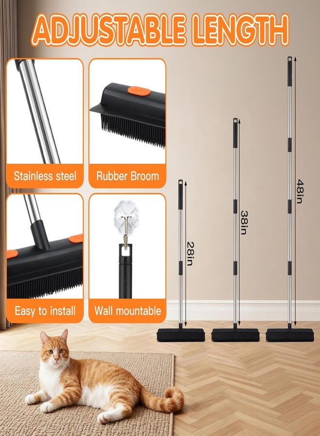 Fantspati Carpet Rake for Pet Hair Removal, 5 in 1 Reusable Pet Hair Removal Tool Kit, Cat & Dog Hair Carpet Rake, Adjustable Long Handle Pet Hair Removel Tool, Pet Hair Broom for Carpet, Rugs, Mats, Furniture - Image 5