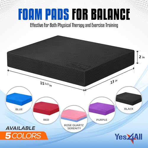 Yes4All Sports Outdoors gt Fitness Exercise Fitness Balance Trainers Boards Balance pad, A. Black, Large US - Image 2