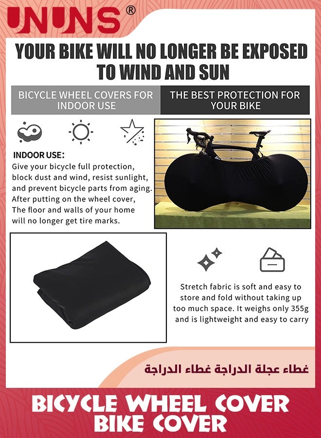 UNUNS Bike Wheel Cover,Indoor Outdoor Bicycle Motorcycle Cover,Anti-dust Scratch-Proof Bike Cover,Washable High Elastic Motorbikes Wheel Cover,Bicycle Tire Cover For Mountain Road MTB Bikes - Image 3