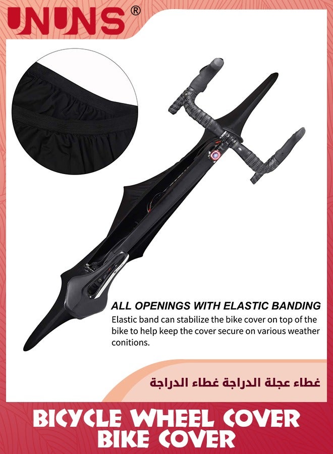 UNUNS Bike Wheel Cover,Indoor Outdoor Bicycle Motorcycle Cover,Anti-dust Scratch-Proof Bike Cover,Washable High Elastic Motorbikes Wheel Cover,Bicycle Tire Cover For Mountain Road MTB Bikes - Image 4