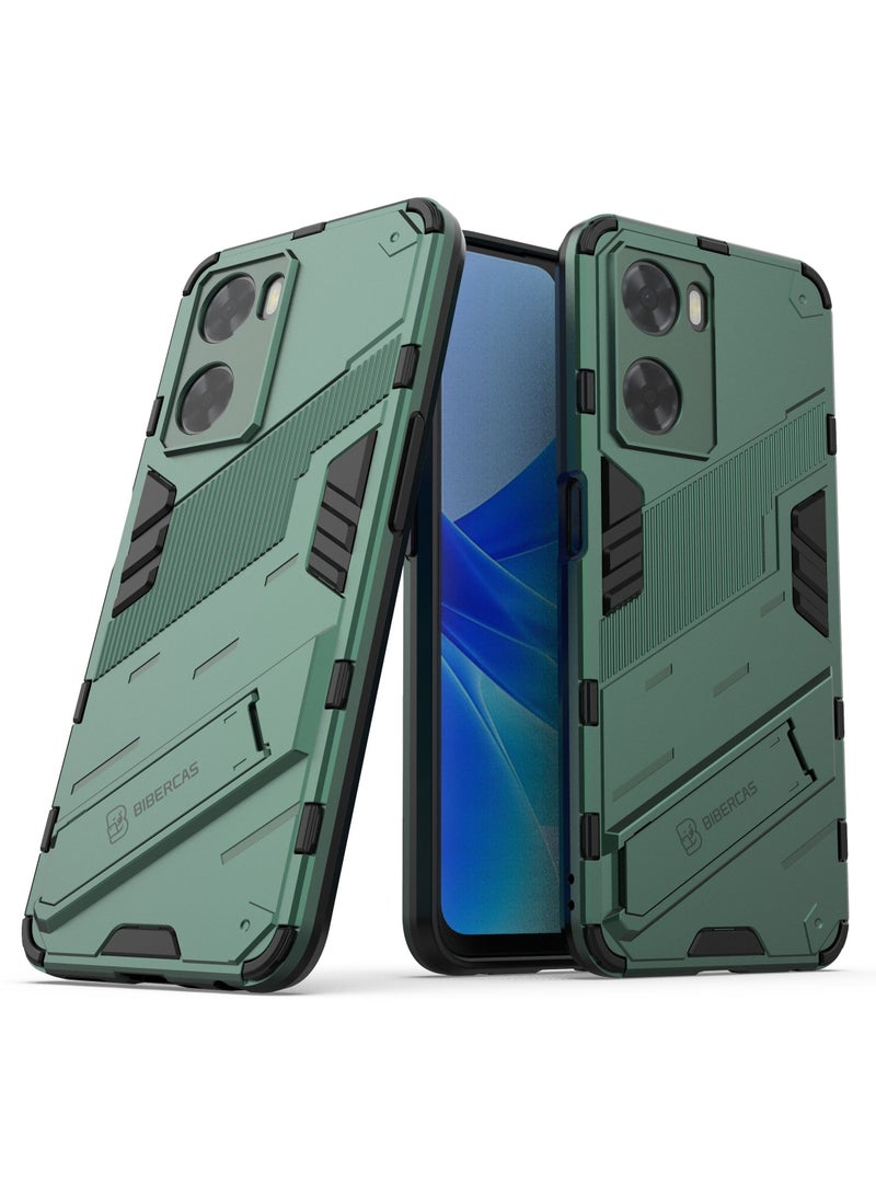 BIBERCAS Phone Case for Oppo A57 4G 2in1 TPU+PC Dual Layer Combo Shockproof Ultra-Thin Protective Phone Back Cover with Kickstand - Image 1