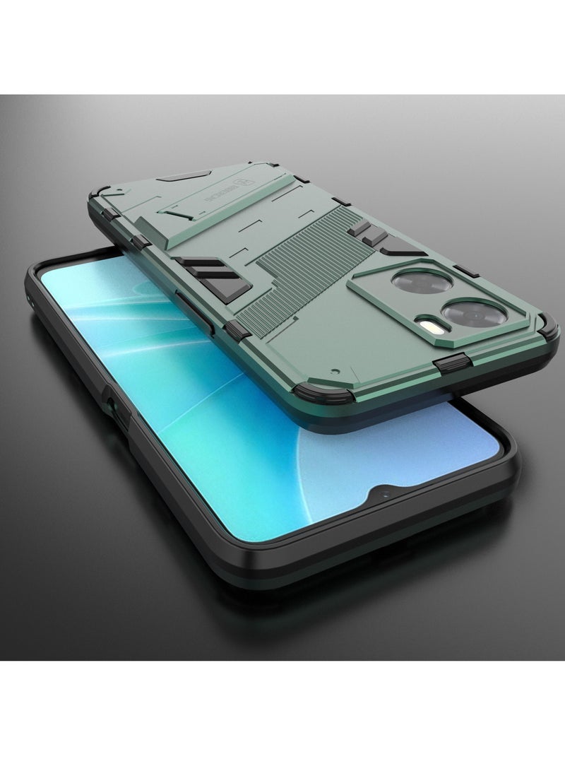 BIBERCAS Phone Case for Oppo A57 4G 2in1 TPU+PC Dual Layer Combo Shockproof Ultra-Thin Protective Phone Back Cover with Kickstand - Image 3