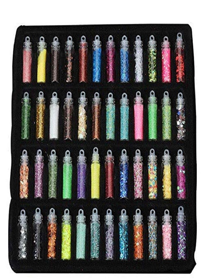 Fameza 48 Bottles/Box DIY Nail Resin Glitter Sequins Crystal UV Epoxy Jewelry Making Mold Filler 3D Nail Art Tips Decoration(Multicolors) - Image 1