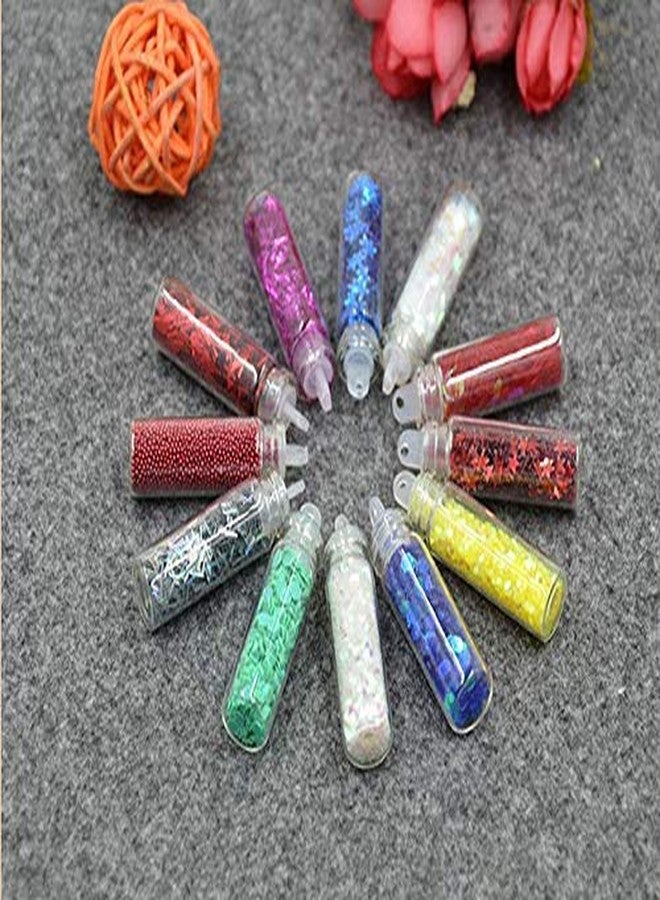 Fameza 48 Bottles/Box DIY Nail Resin Glitter Sequins Crystal UV Epoxy Jewelry Making Mold Filler 3D Nail Art Tips Decoration(Multicolors) - Image 3