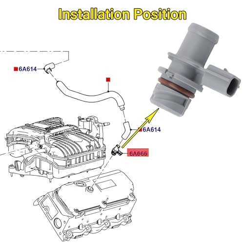 FANHAY PCV Valve Assembly for Ford Edge Escape Explorer Freestar Fusion Mustang Ranger Taurus, Lincoln Aviator MKX, Mercury Milan Mountaineer Sable - Replaces OEM 2C5E6A666AA, 2C5Z6A666AA, 93227VMFN - Image 2