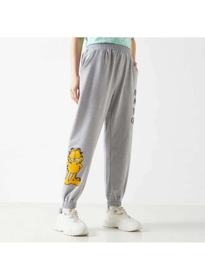 SP Characters Garfield Print Joggers with Elasticated Waistband and Pockets