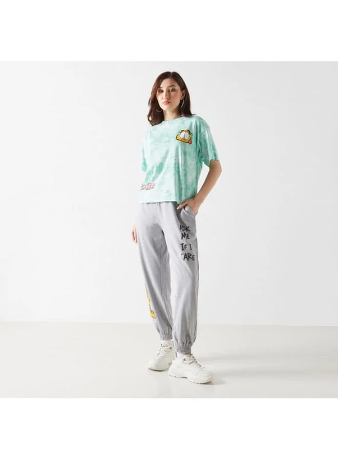 SP Characters Garfield Print Joggers with Elasticated Waistband and Pockets