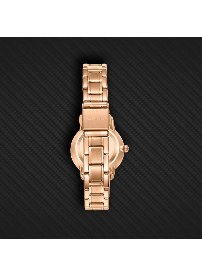 Kenneth Scott Blue Kenneth Scott Women's 6T28 Movement Watch, Analog Display and Stainless Steel Strap - K23538-RBKML, Rose Gold for Women | Best Price UAE