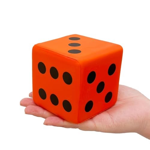 funnysquee 315 Inches Foam Dice Toy A FunFilled Kawaii Dices Educational Toy for Kid Board Game and Learning Sessions Fortunate Orange - Image 1